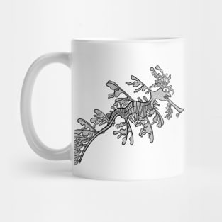 Leafy Seadragon - marine animal ink art - on white Mug